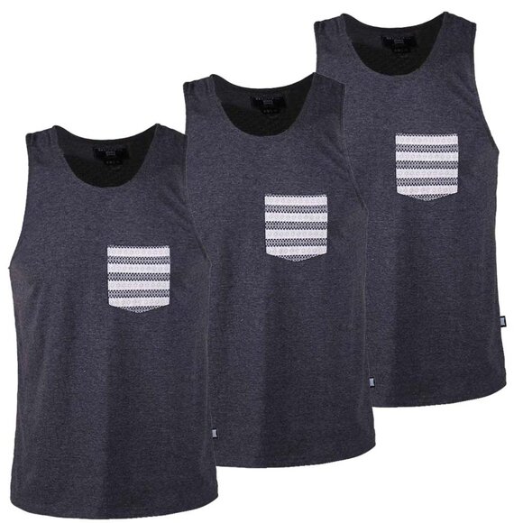 Men's Solid Color Sleeveless Tank Top with Pocket for Everyday Style Size S - Picture 7 of 7